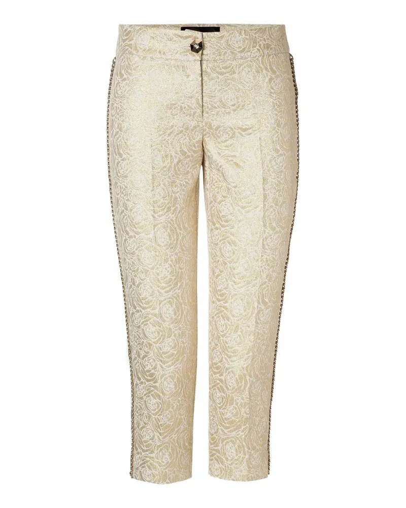 Philipp Plein Hose mit Kettendetail und Blumenmuster - Gold Gold