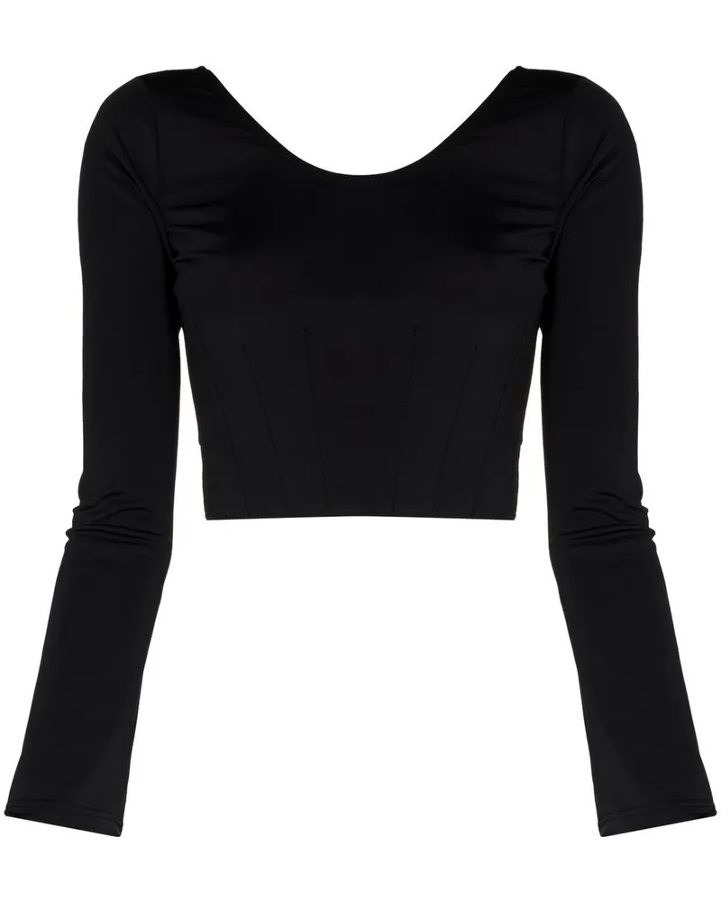 Natasha Zinko Cropped-Top mit Reißverschluss Schwarz