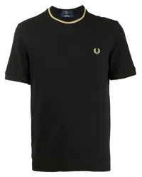 Fred Perry T-Shirt mit gerippten Details Schwarz