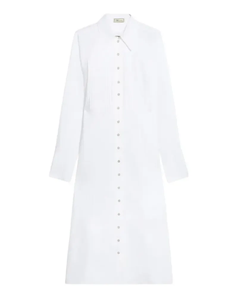 Blumarine pleated cotton poplin shirt dress - Weiß Weiß