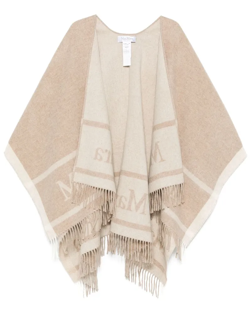 Max Mara Poncho mit Jacquard-Logo - Nude Nude