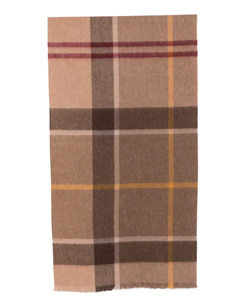 Barbour Karierter Schal mit Fransen - Braun Braun