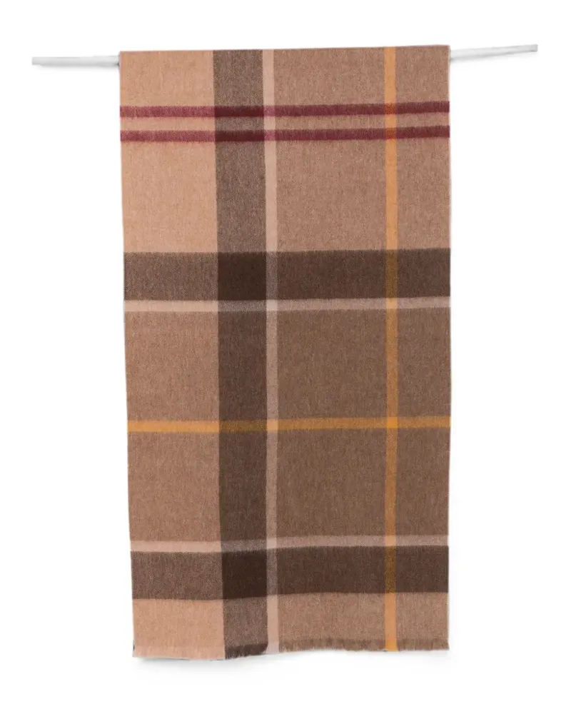Barbour check-pattern fringed scarf - Braun Braun