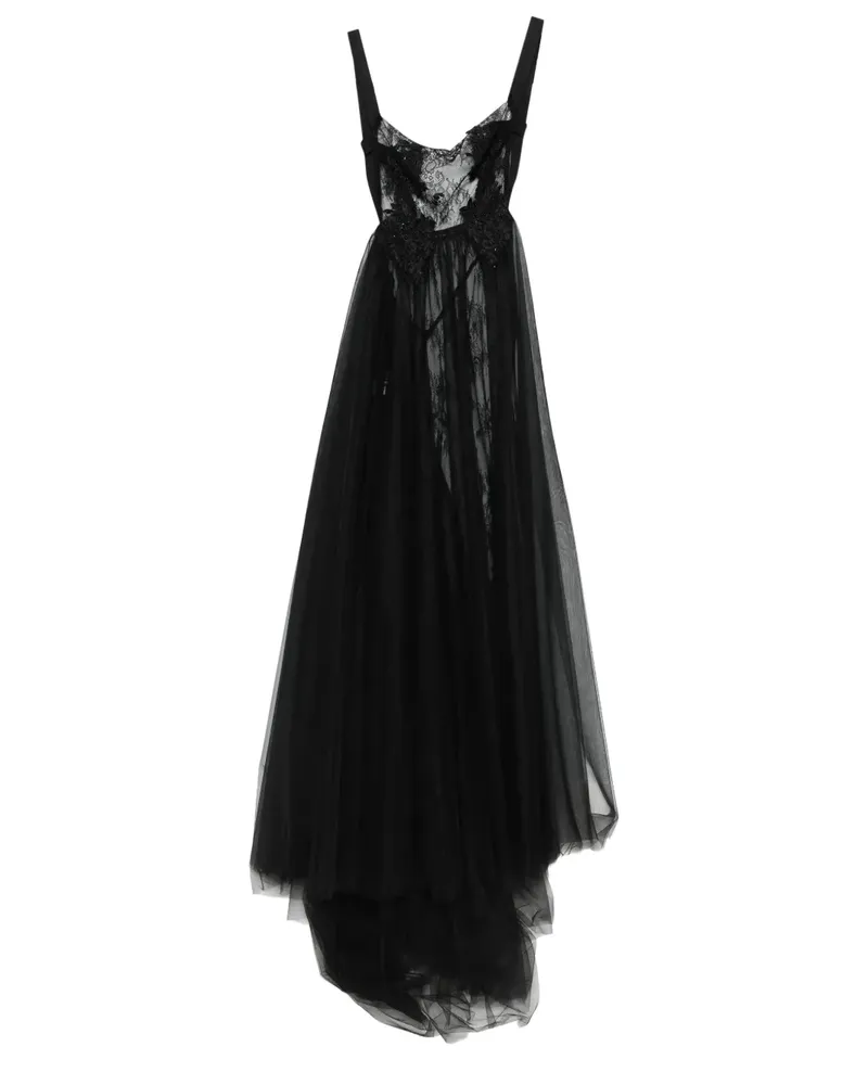 ALCHEMY Maxikleid aus Blumenspitze - Schwarz Schwarz
