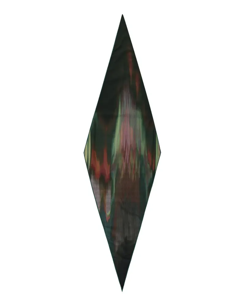 Ermenegildo Zegna abstract-print diamond-shaped scarf - Grün Grün