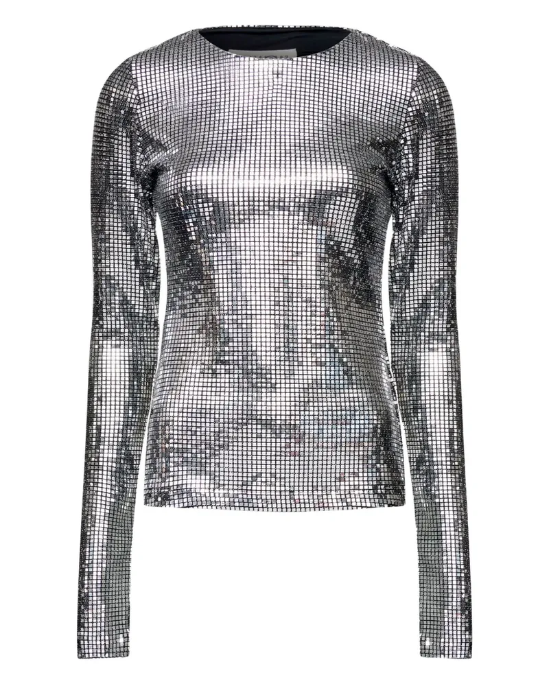 Maison Margiela Langarmshirt im Metallic-Look - Silber Silber