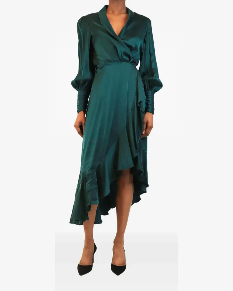 Zimmermann ruffle-trim wrap asymmetric dress - Grün Grün