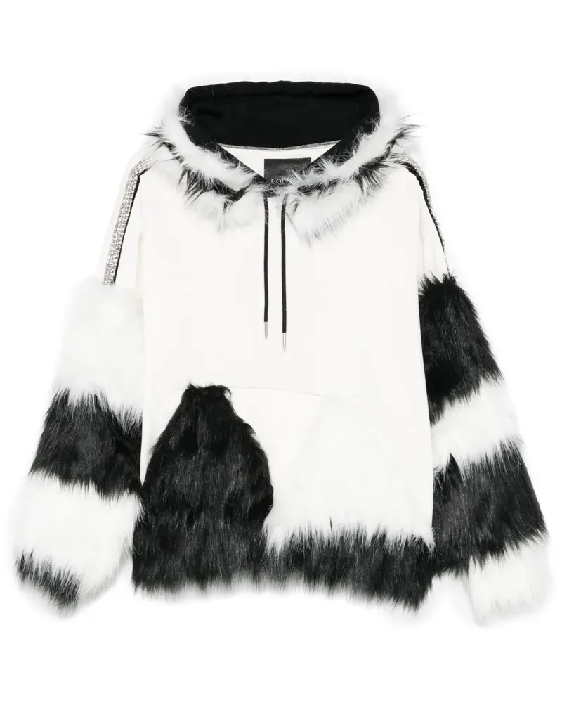 LOULOU Hoodie mit Faux Fur - Weiß Weiß