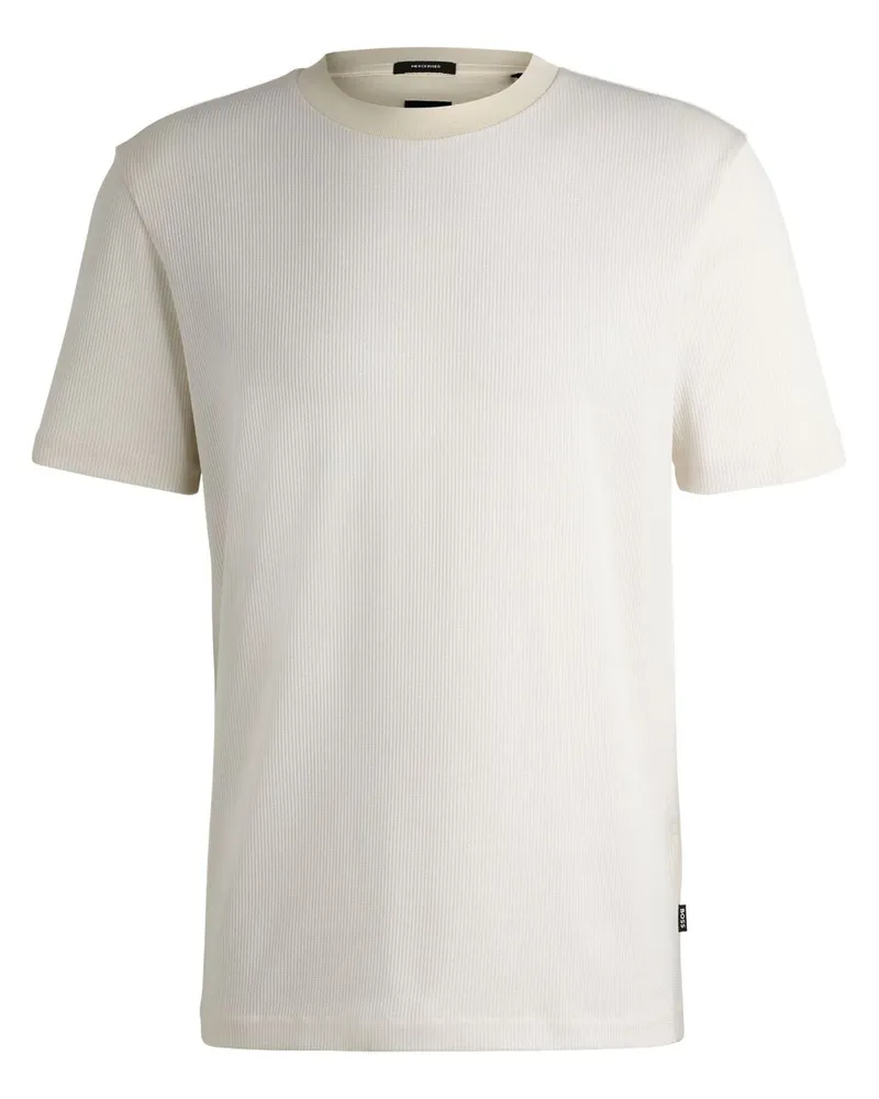 HUGO BOSS T-Shirt aus geripptem Strick - Nude Nude