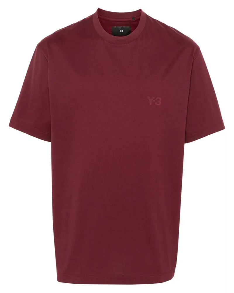 Y-3 T-Shirt mit gummiertem Logo Rot