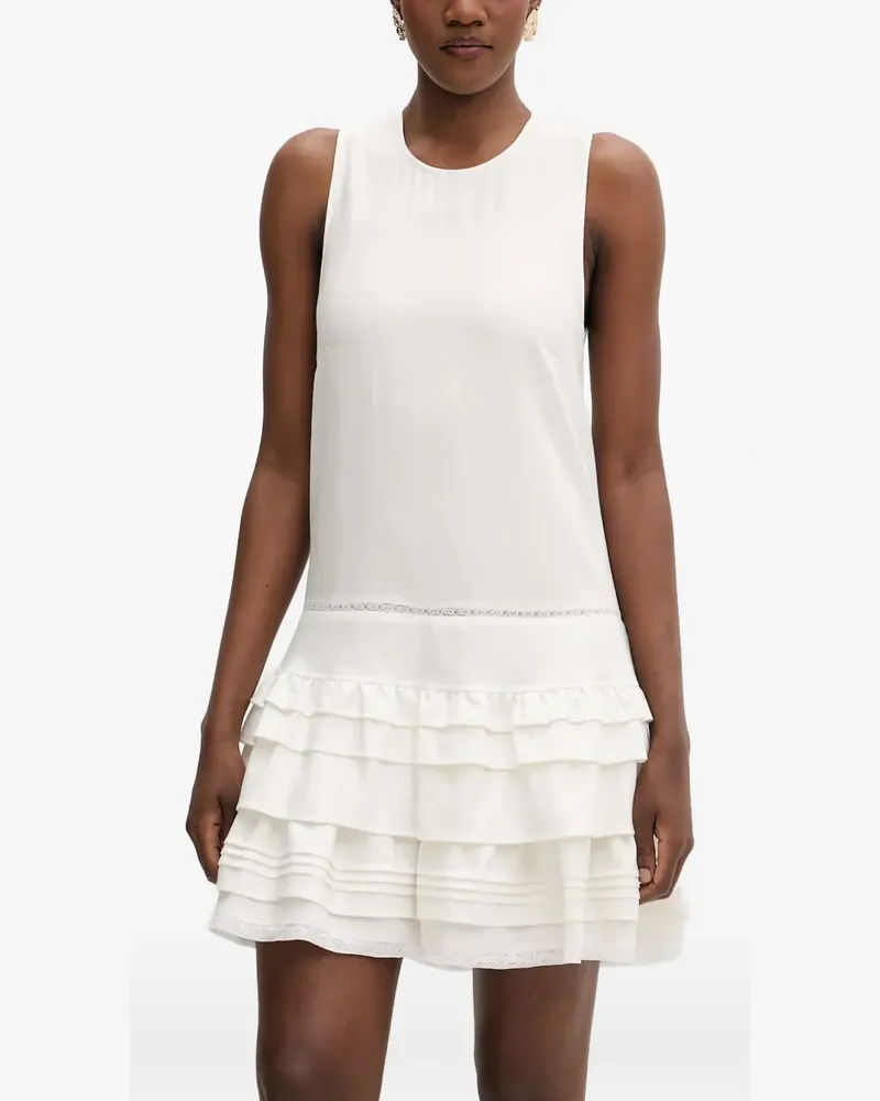 Isabelle Blanche ruffled-skirt mini dress - Weiß Weiß
