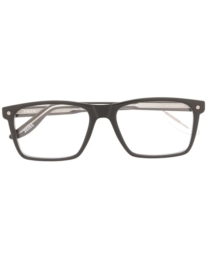 SNOB Milano Max' Brille mit eckigem Gestell - Schwarz Schwarz