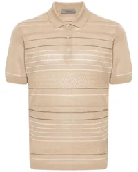 Corneliani Gestreiftes Poloshirt Nude