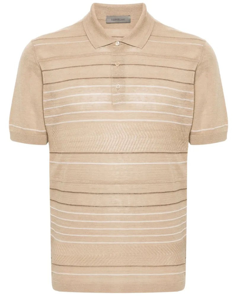 Corneliani Gestreiftes Poloshirt - Nude Nude