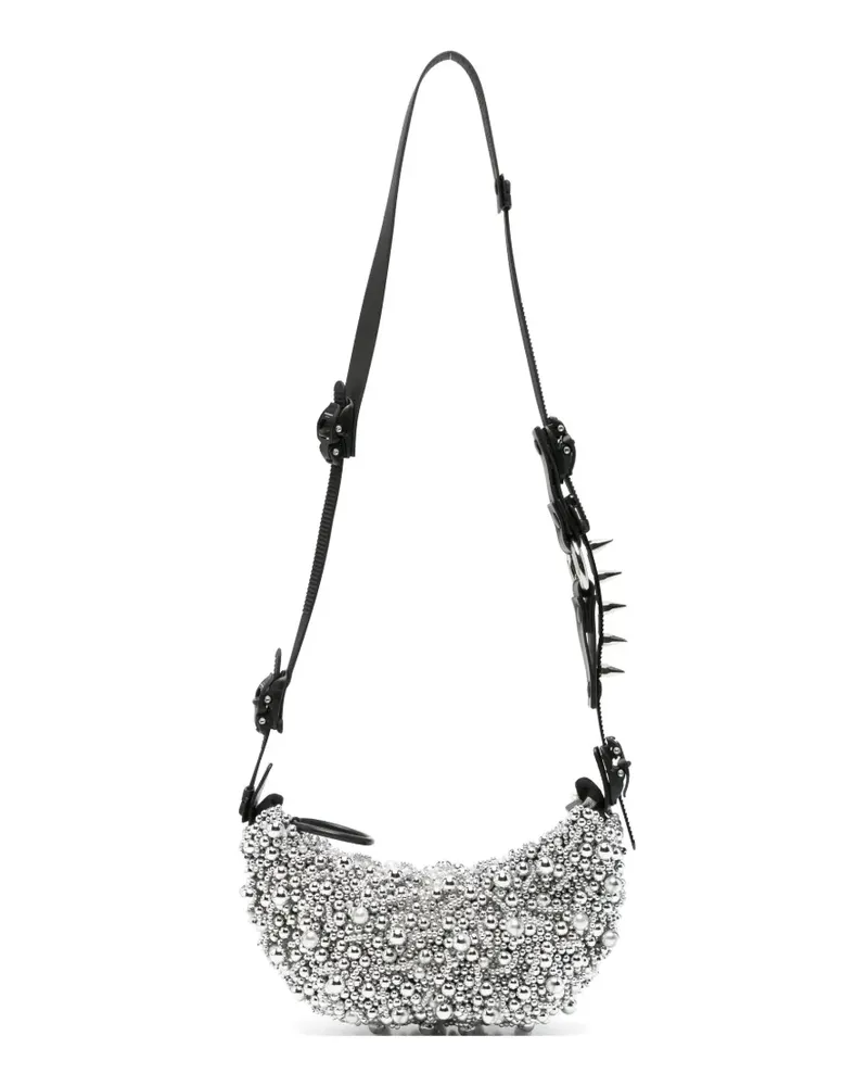 Innerraum Schultertasche mit Spikes - Schwarz Schwarz