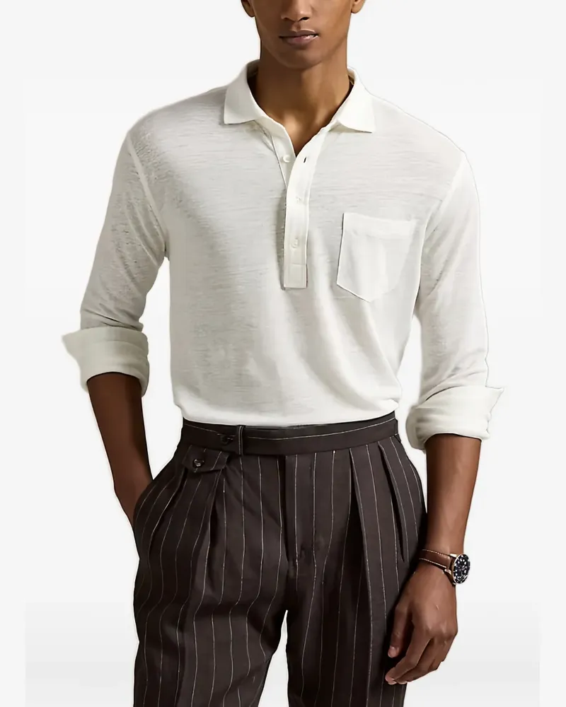 Ralph Lauren fine-knit polo shirt - Weiß Weiß