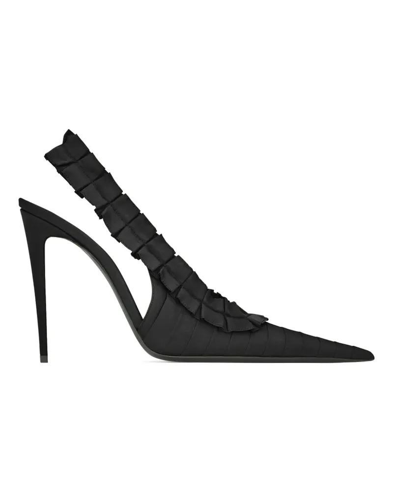 Saint Laurent Madeleine ruffled slingback pumps - Schwarz Schwarz