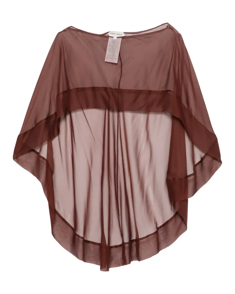 Alberta Ferretti sheer ruffled cape - Braun Braun