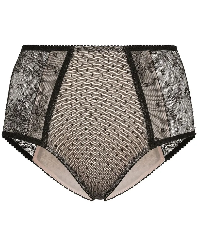 Dolce & Gabbana Hoch sitzender Spitzenslip - Nude Nude