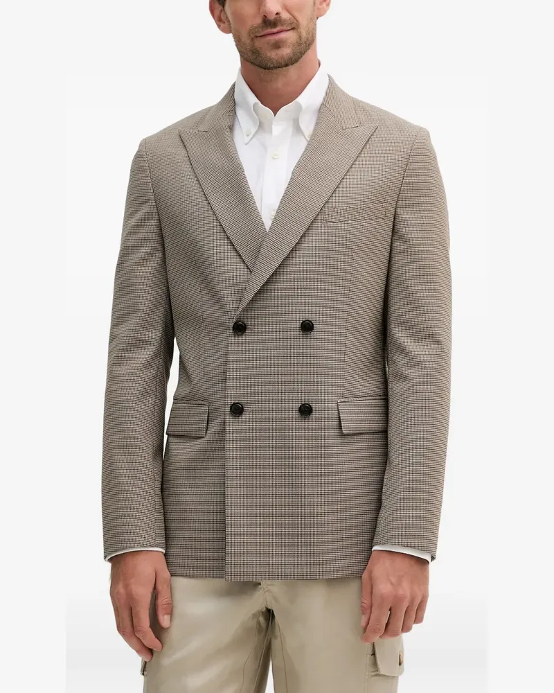 HUGO BOSS Doppelreihiges Sakko mit Karo - Nude Nude