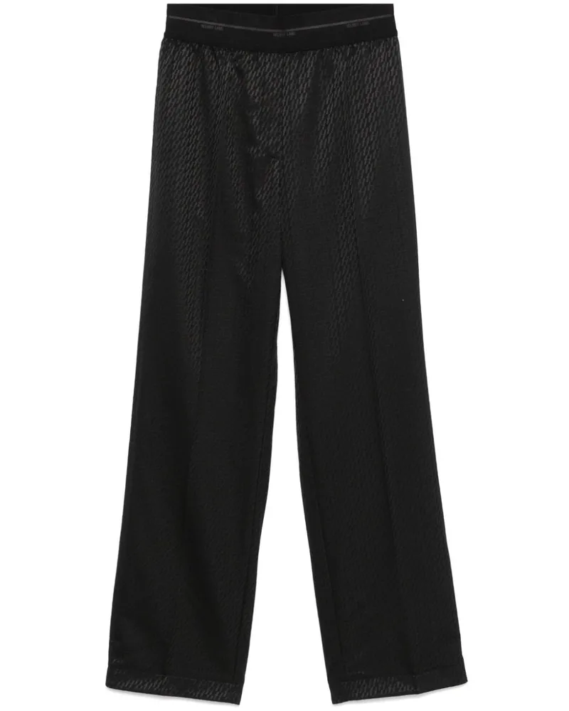Helmut Lang Jacquard-Hose mit Logo - Schwarz Schwarz
