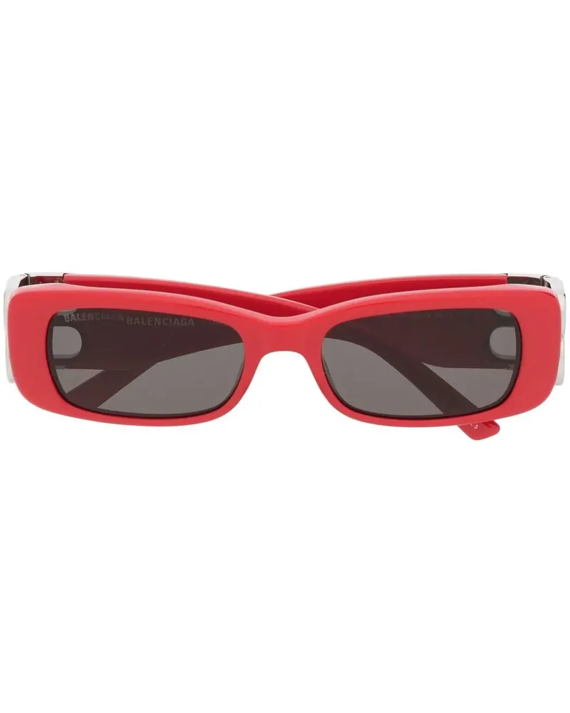 Balenciaga Eckige Dynasty Sonnenbrille - Rot Rot