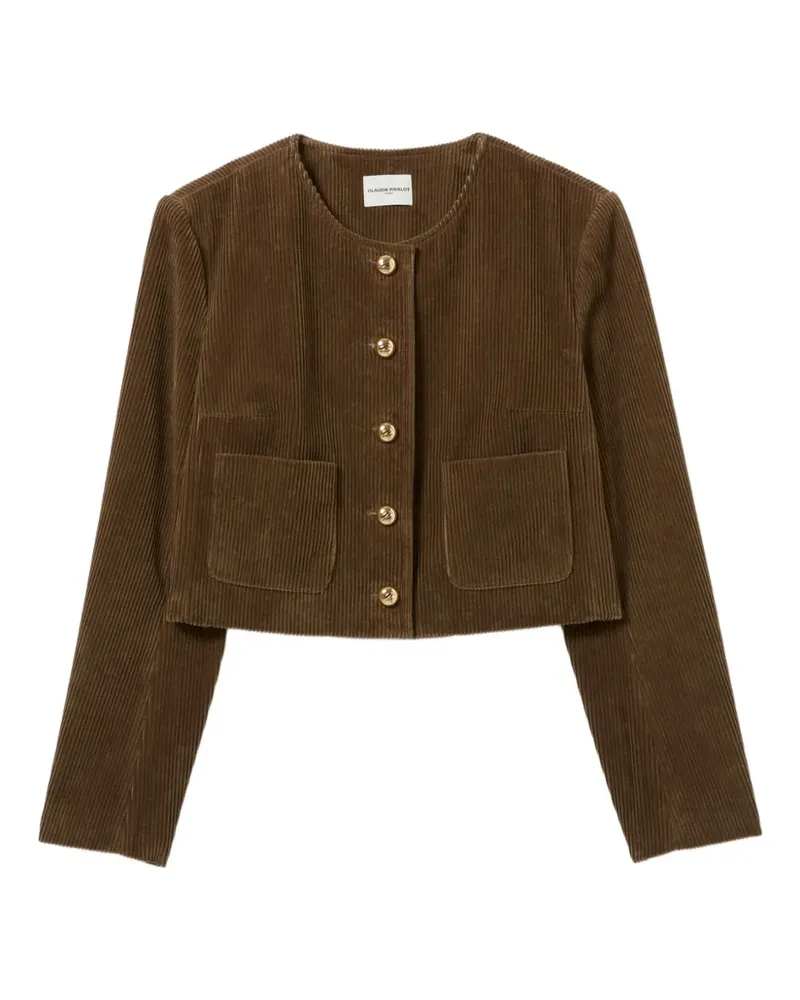 Claudie Pierlot Geknöpfte Cropped-Jacke aus Cord - Braun Braun