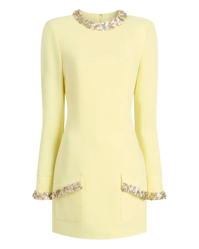 Cinq à Sept Verziertes Minikleid - Gelb Gelb