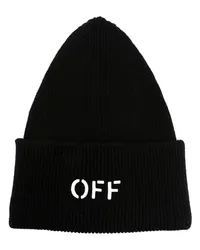 OFF-WHITE Gerippte Off Stamp Beanie Schwarz