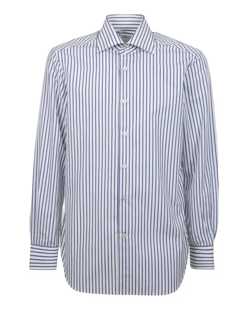 Kiton Gestreiftes Hemd - Blau Blau