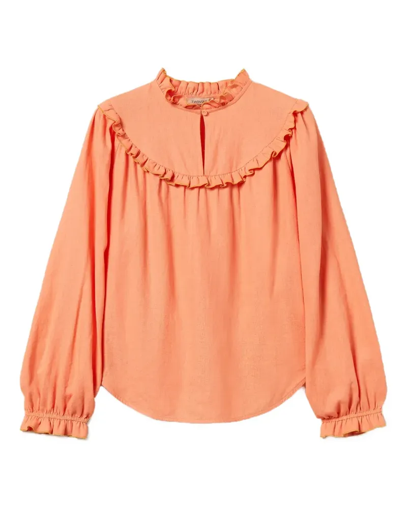 Twin-Set Bluse mit Rüschen - Orange Orange