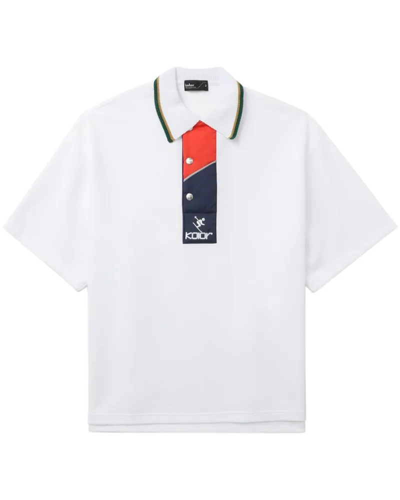 kolor Poloshirt mit Logo-Stickerei - Weiß Weiß