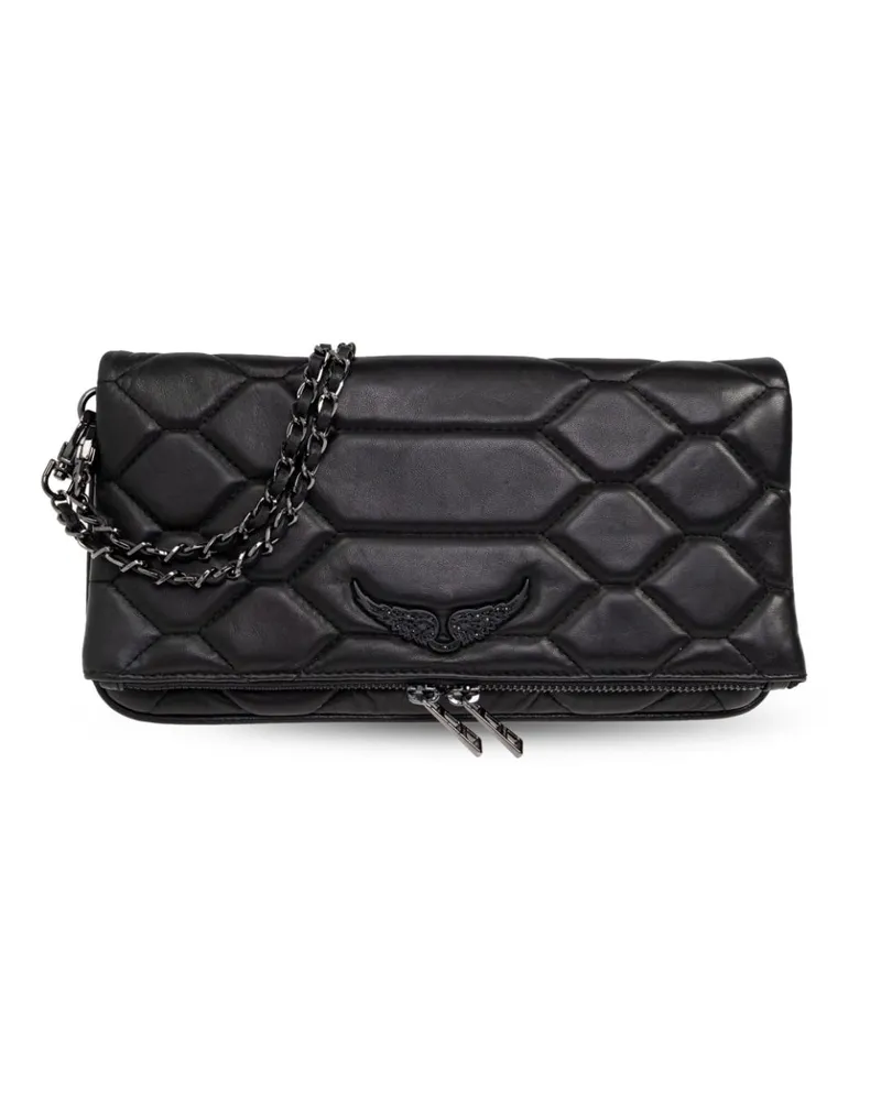 Zadig & Voltaire Rock Mat Scale Clutch Schwarz