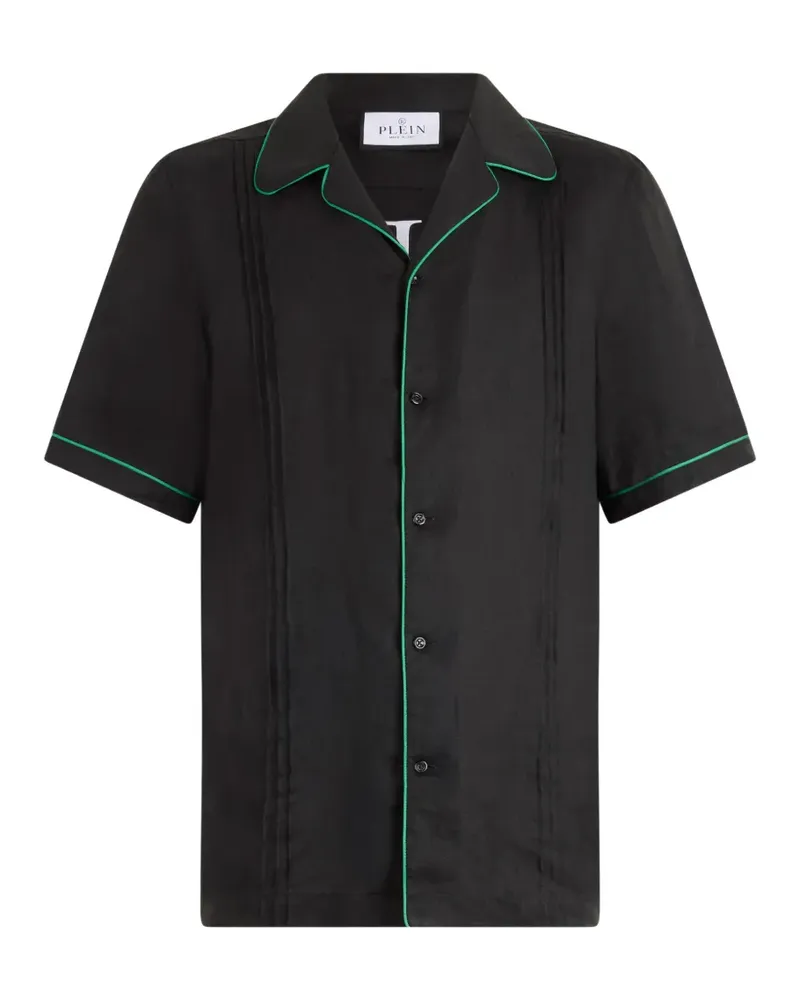 Philipp Plein Bowlinghemd mit Besatz - Schwarz Schwarz