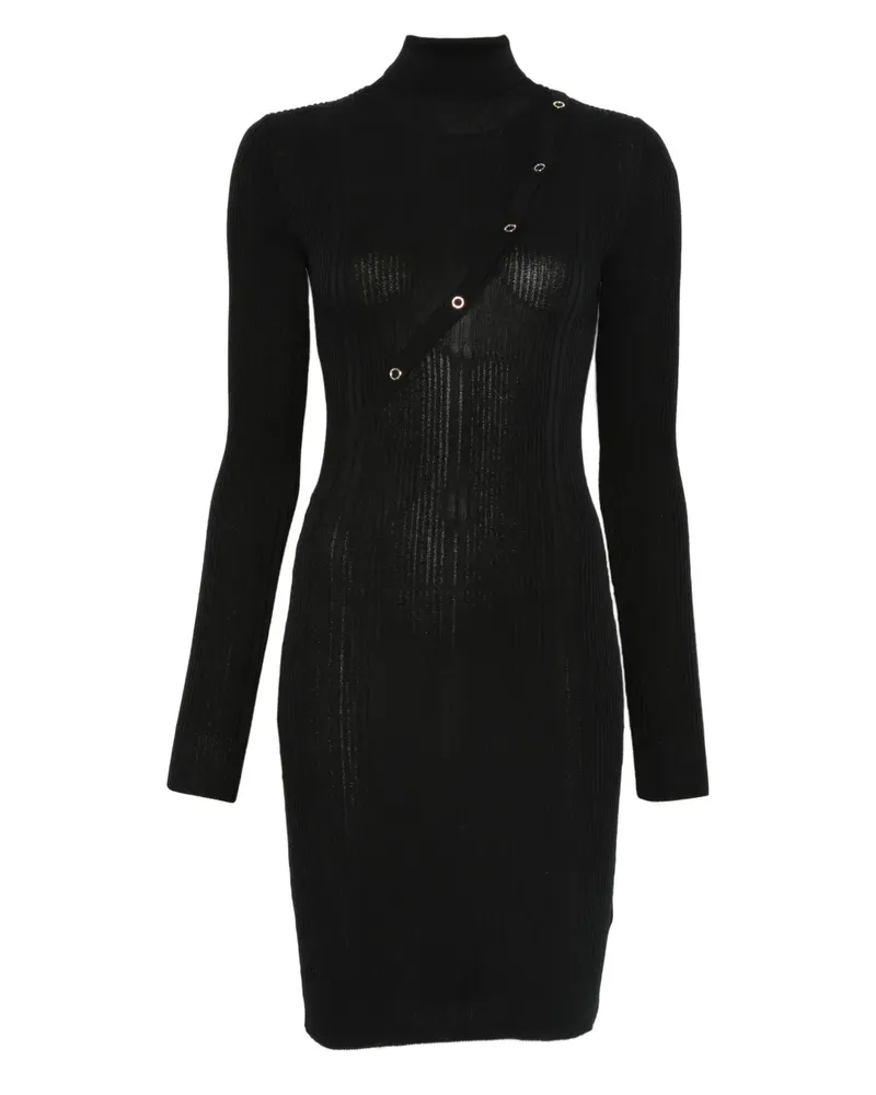 Patrizia Pepe Geripptes Strickkleid - Schwarz Schwarz