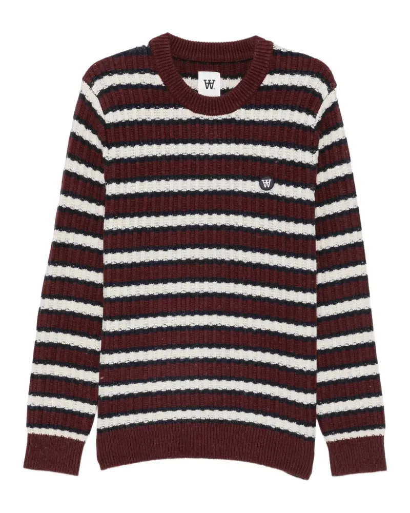Wood Wood Gestreifter Claes Pullover - Rot Rot