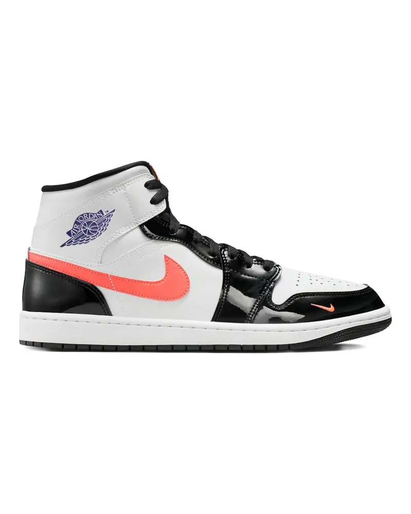 Jordan Air  1 Mid Mismatch Swoosh Sneakers - Weiß Weiß