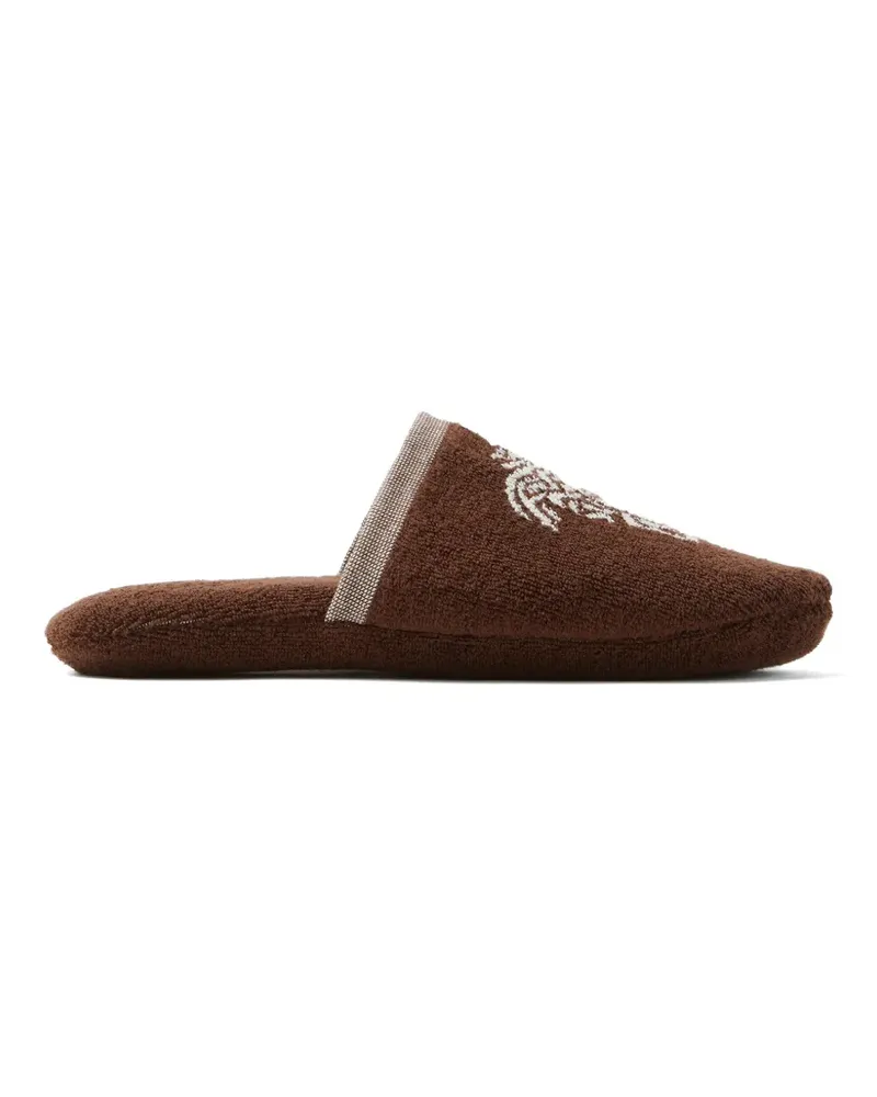 Versace Jacquard-Slipper aus Baumwollfrottee - Braun Braun