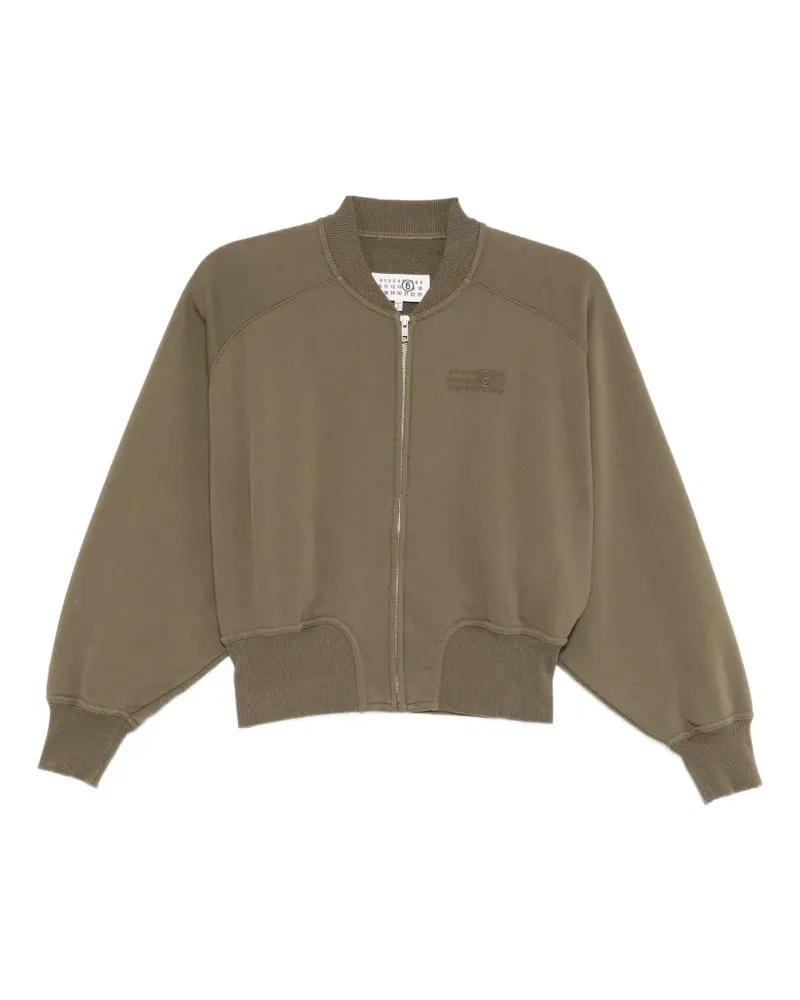 Maison Margiela logo-embroidered zip-up sweatshirt - Grün Grün
