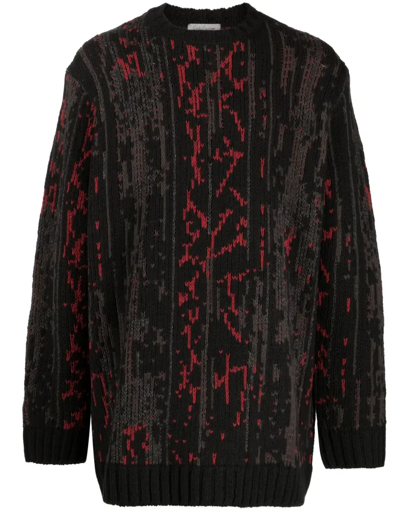 Yohji Yamamoto Pullover mit Intarsienmuster - Schwarz Schwarz