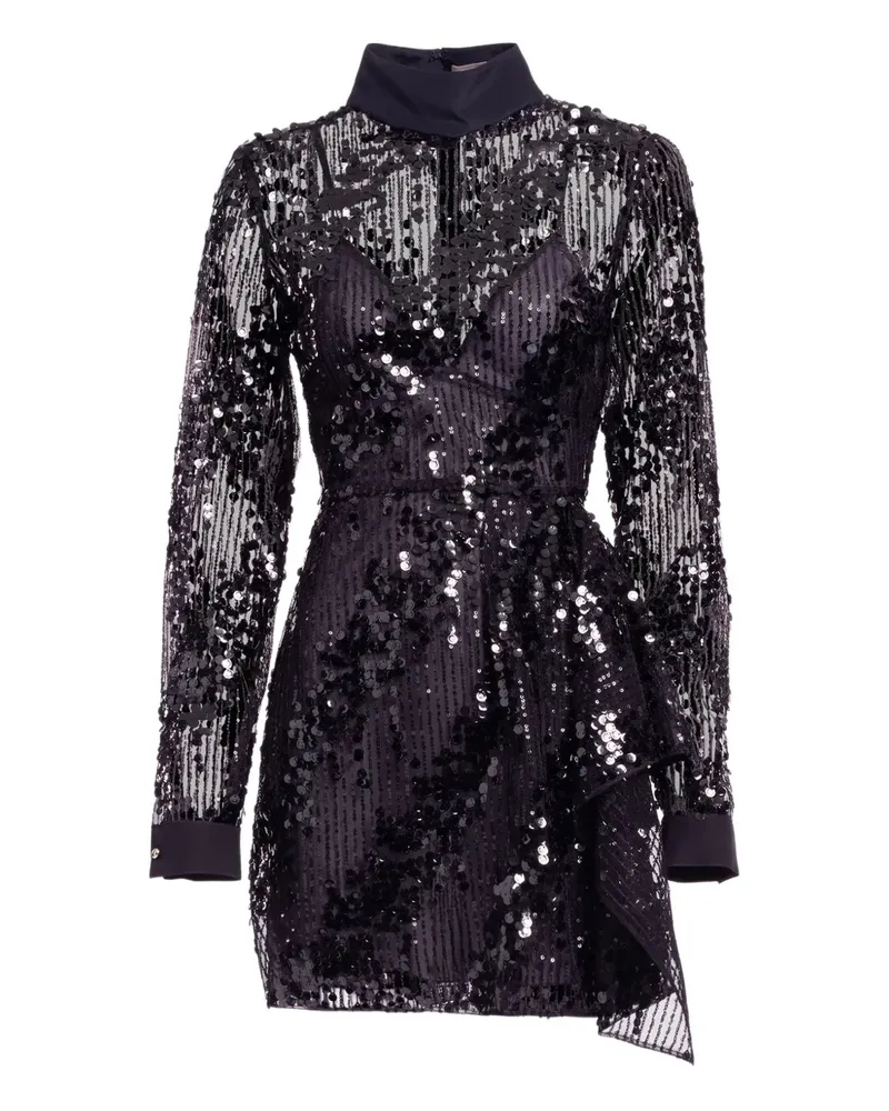 Elie Saab long-sleeve mini dress - Schwarz Schwarz