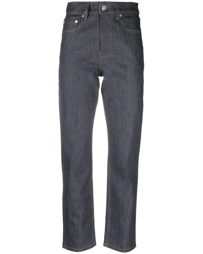 Kitsuné Gerade Cropped-Jeans - Blau Blau