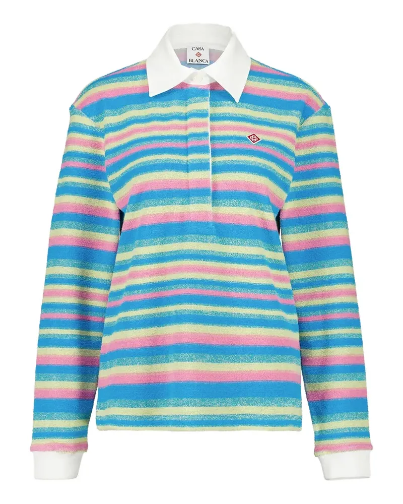 Casablanca Paris Gestreiftes Poloshirt - Blau Blau