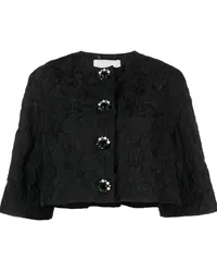 Erdem Strukturierte Cropped-Jacke Schwarz