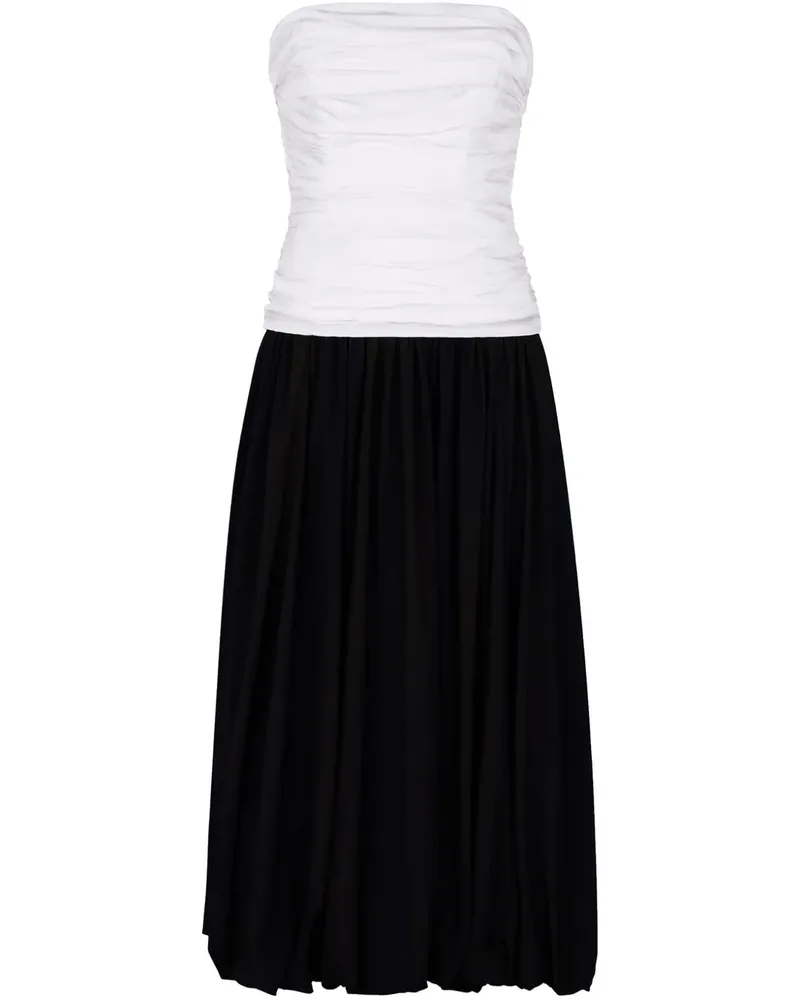 NICHOLAS Schulterfreies Despina Midikleid - Weiß Weiß