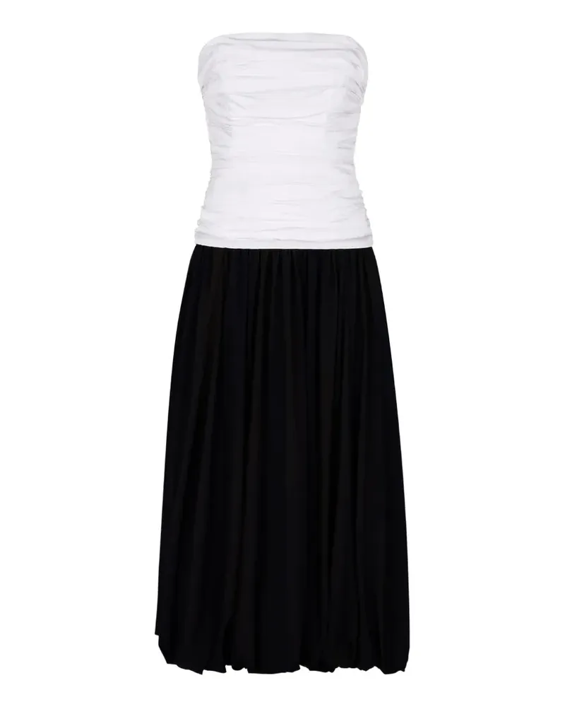 NICHOLAS Schulterfreies Despina Midikleid - Weiß Weiß