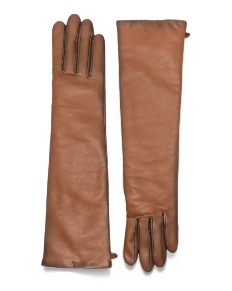 Agnelle Opera leather gloves - Braun Braun