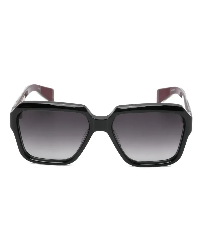 Jacques Marie Mage Alfred Sonnenbrille mit eckigem Gestell - Schwarz Schwarz