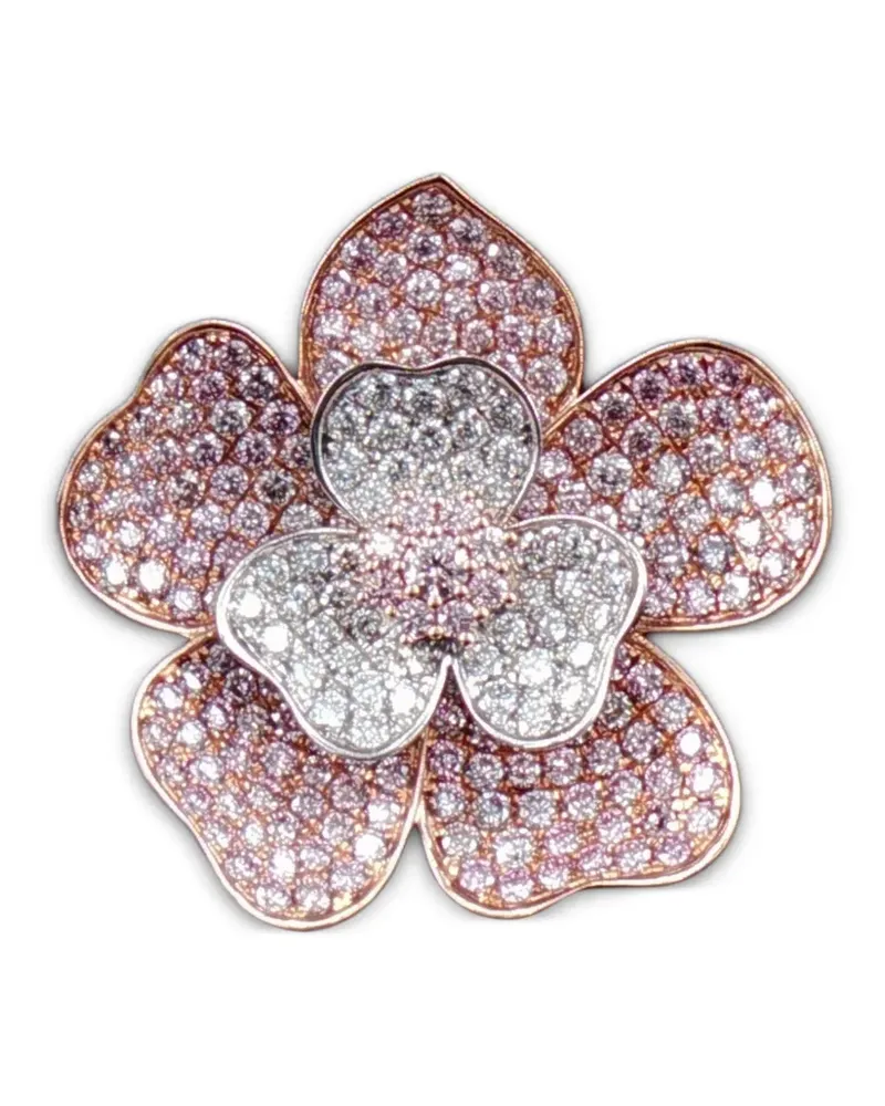 HYT Jewelry Flower Ring mit Diamanten - Rosa Rosa