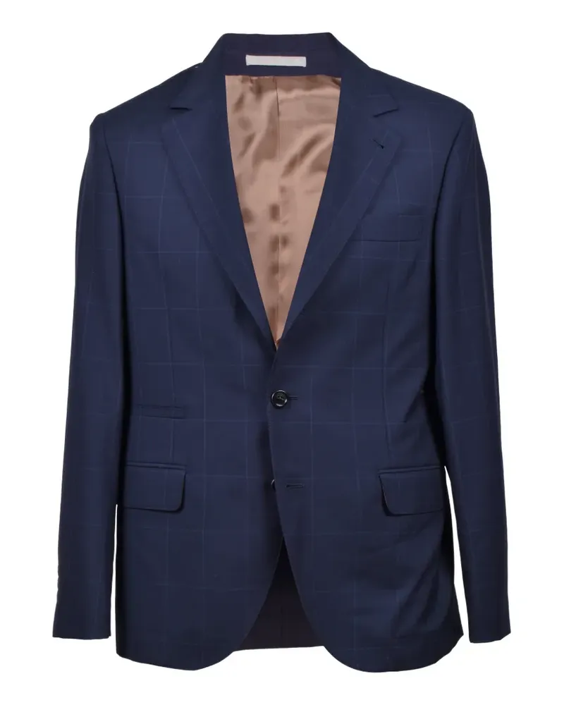 Brunello Cucinelli checked single-breasted suit - Blau Blau